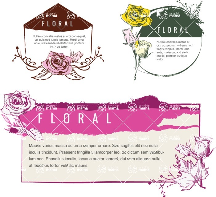 Vector Hand Drawn Elements Mega Bundle - Colorful Hand Drawn Banner Templates